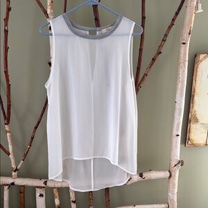 White Sheer Sleeveless Top